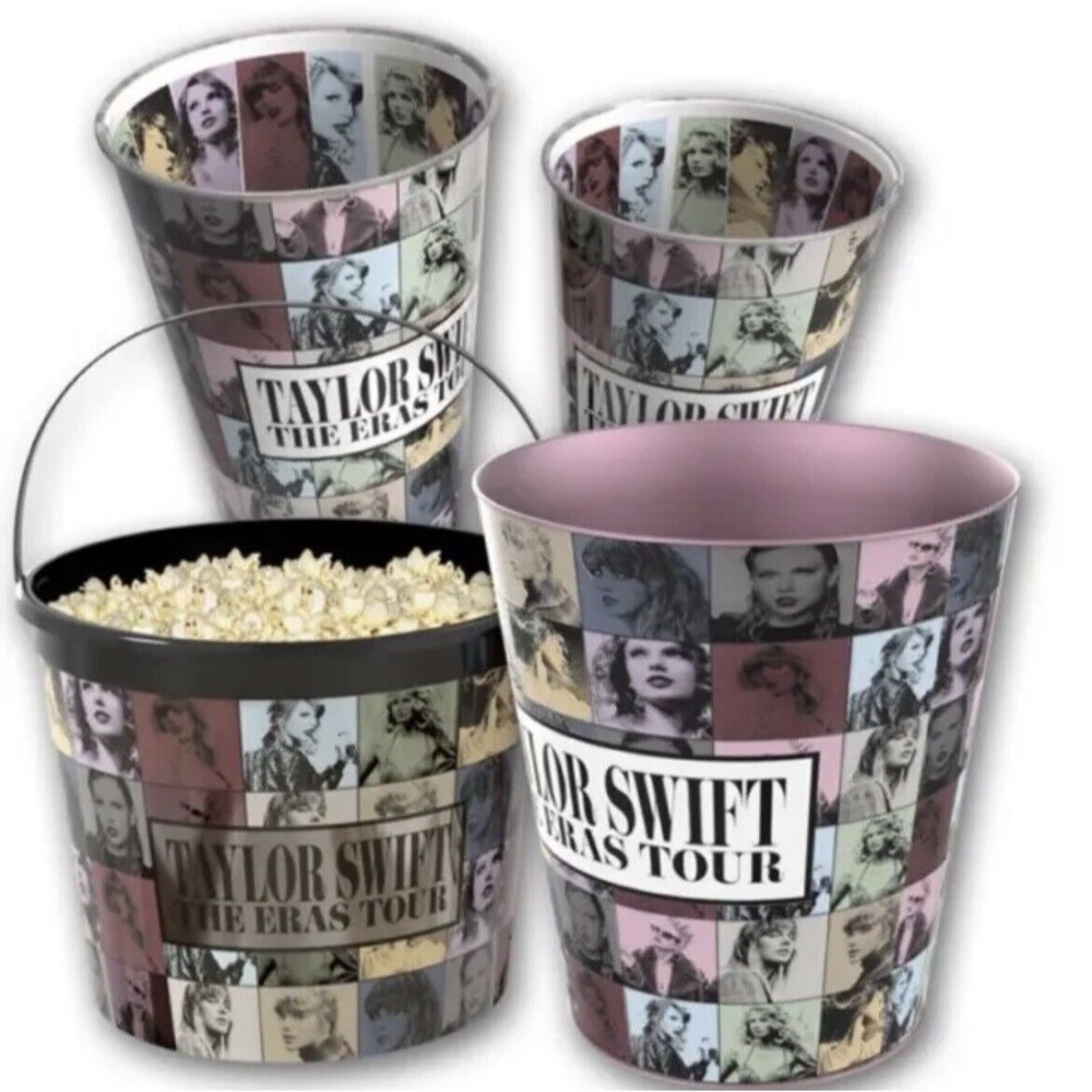 Taylor Swift The Eras Tour Movie Popcorn Bucket Cup Bundle AMC Set Of 4 IN HAND